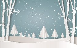 winter scene made of paper cutouts